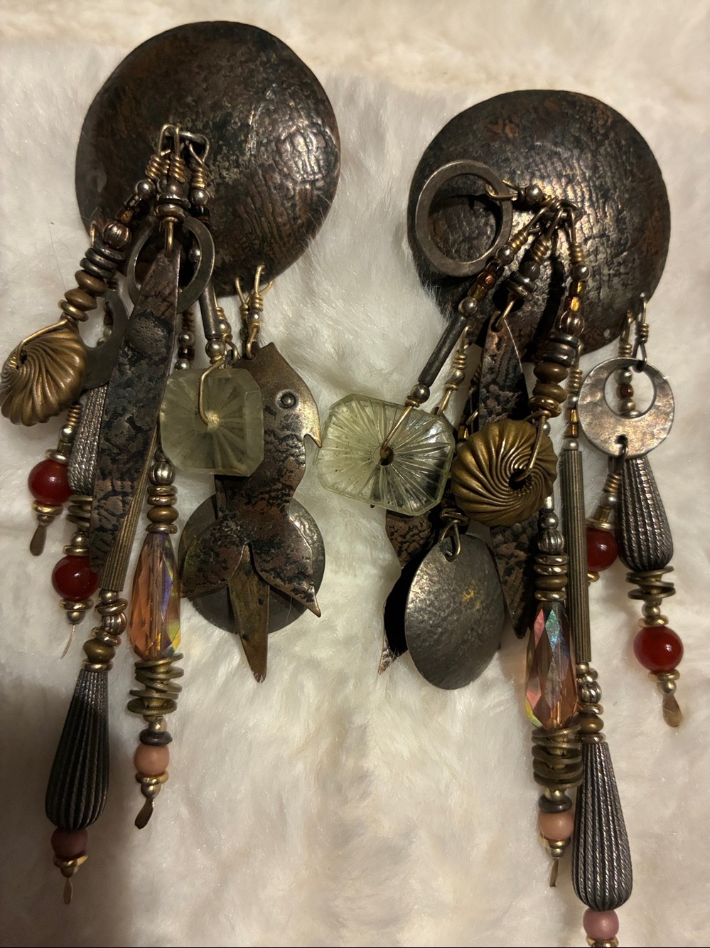 Vintage Tabra bronze statement earrings